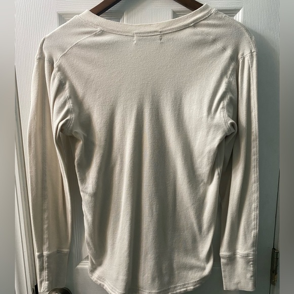 UO Shrunken Surplus Henley Top in Ivory - Picture 8 of 9